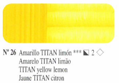 Venta pintura online: Oleo Amarillo Titan limón nº26 serie 2 60ml